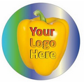 Yellow Bell Pepper Round Badge/Button w/ Bar Pin (2.5" Diameter)